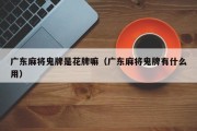 广东麻将鬼牌是花牌嘛（广东麻将鬼牌有什么用）