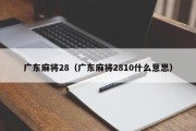 广东麻将28（广东麻将2810什么意思）