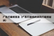 广东打麻将禁忌（广东打麻将的诀窍打麻将秘诀）